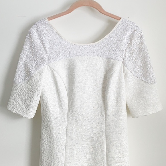 Keepsake The Label White Sequined Short Sleeve Mini Dress small - Picture 3 of 10